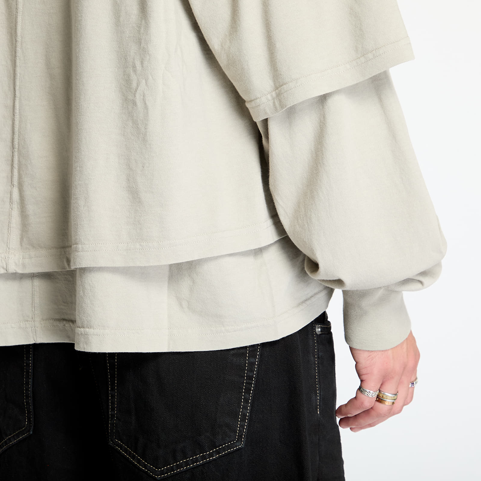 Kapucnis pulóverek és pulcsik Rick Owens DRKSHDW Knit T-Shirt - Hustler Hoodie Pearl