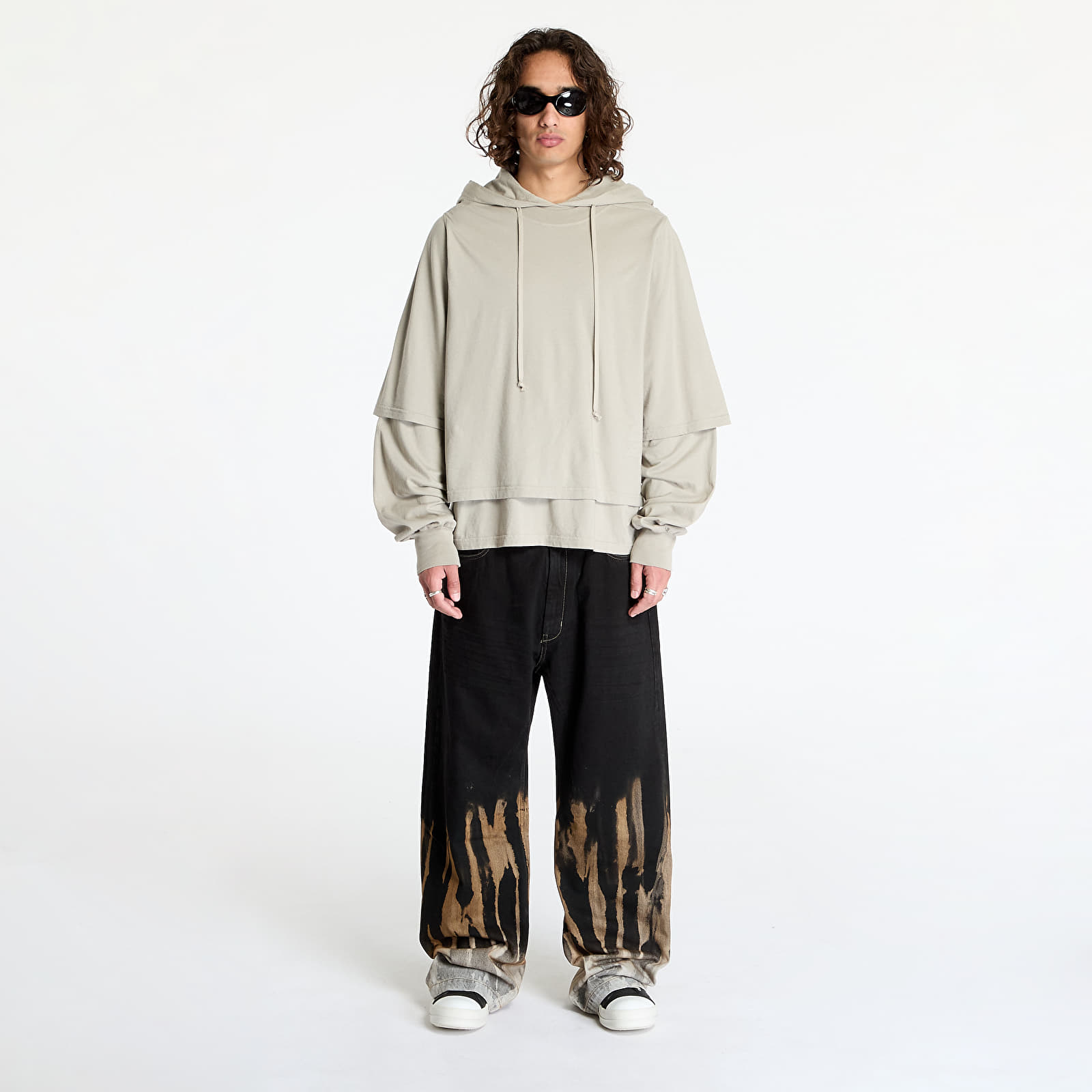Kapucnis pulóverek és pulcsik Rick Owens DRKSHDW Knit T-Shirt - Hustler Hoodie Pearl
