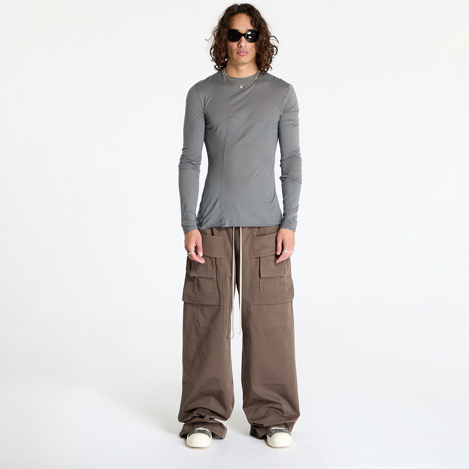 Pants and jeans Rick Owens DRKSHDW Woven Pants Creatch Cargo Wide Drawstring Pants Dust