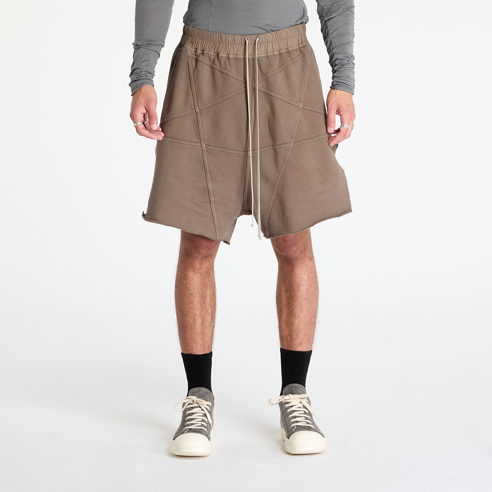 Šortky Rick Owens DRKSHDW Knit Sweat  Jersey Trucker Cut Offs Shorts Dust