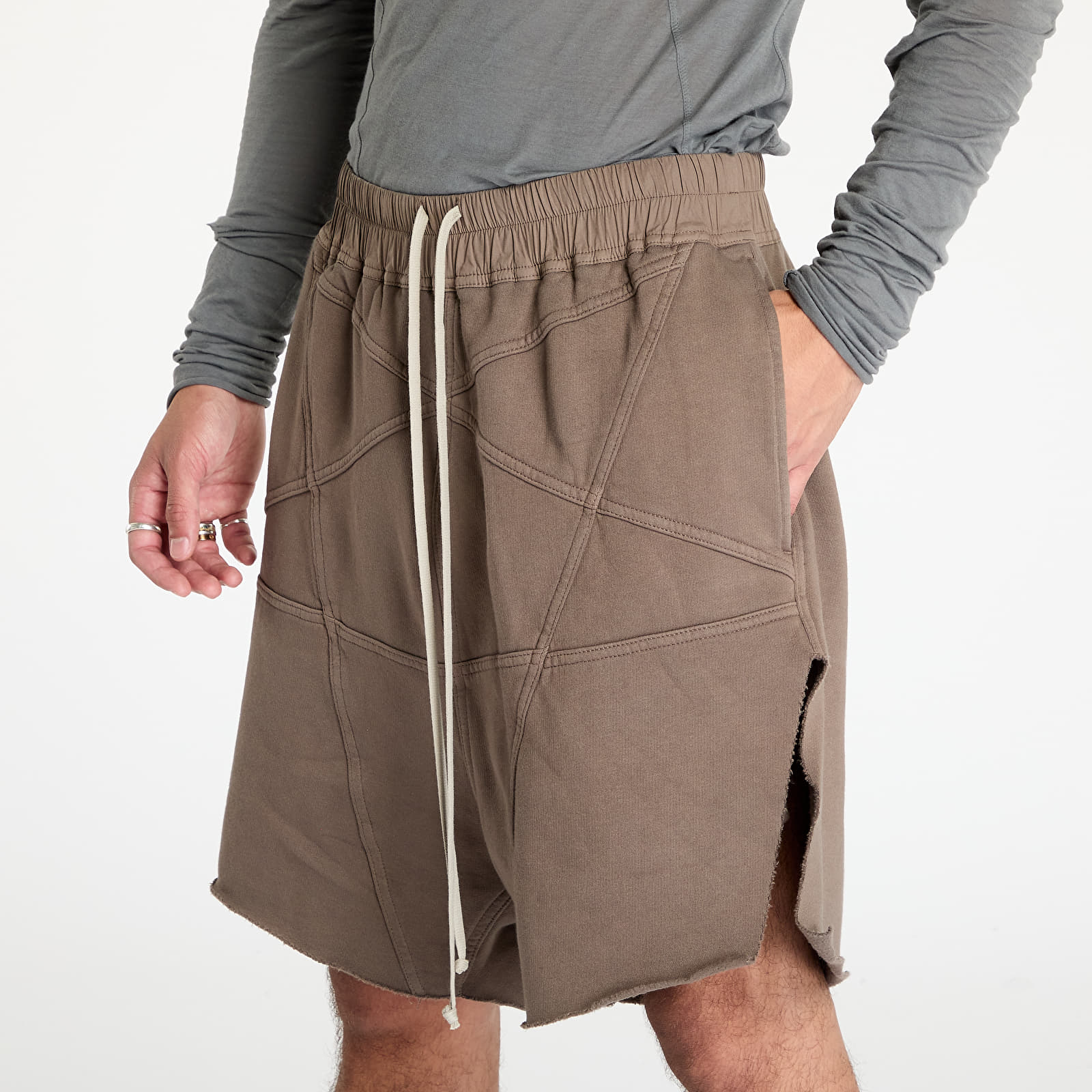 Šortky Rick Owens DRKSHDW Knit Sweat  Jersey Trucker Cut Offs Shorts Dust