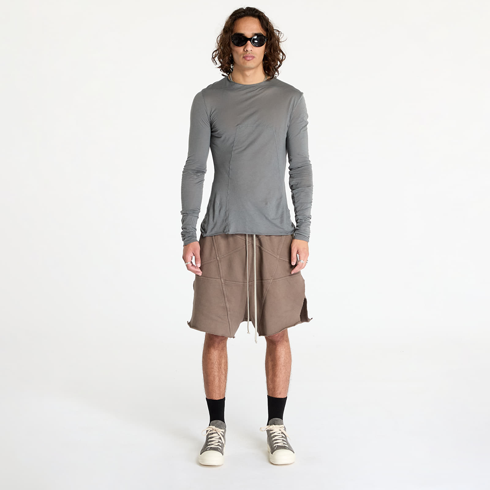 Šortky Rick Owens DRKSHDW Knit Sweat  Jersey Trucker Cut Offs Shorts Dust