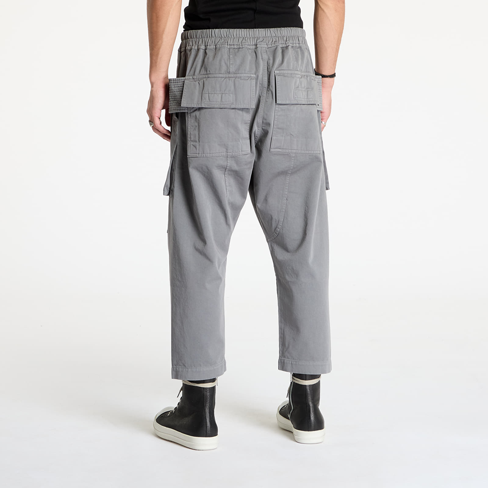 Pants and jeans Rick Owens DRKSHDW Woven Creatch Cargo Cropped Drawstring Pants Stone