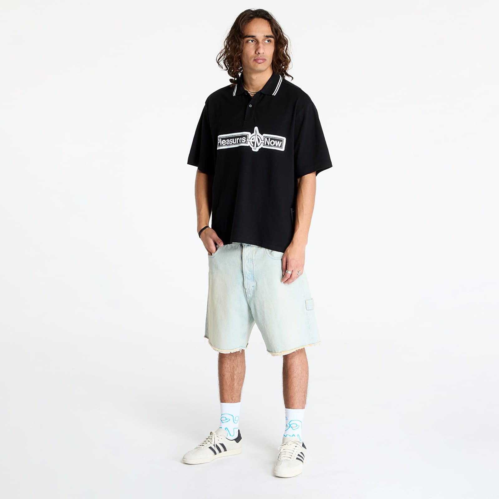 T-shirts PLEASURES Pn Boxy Polo Black