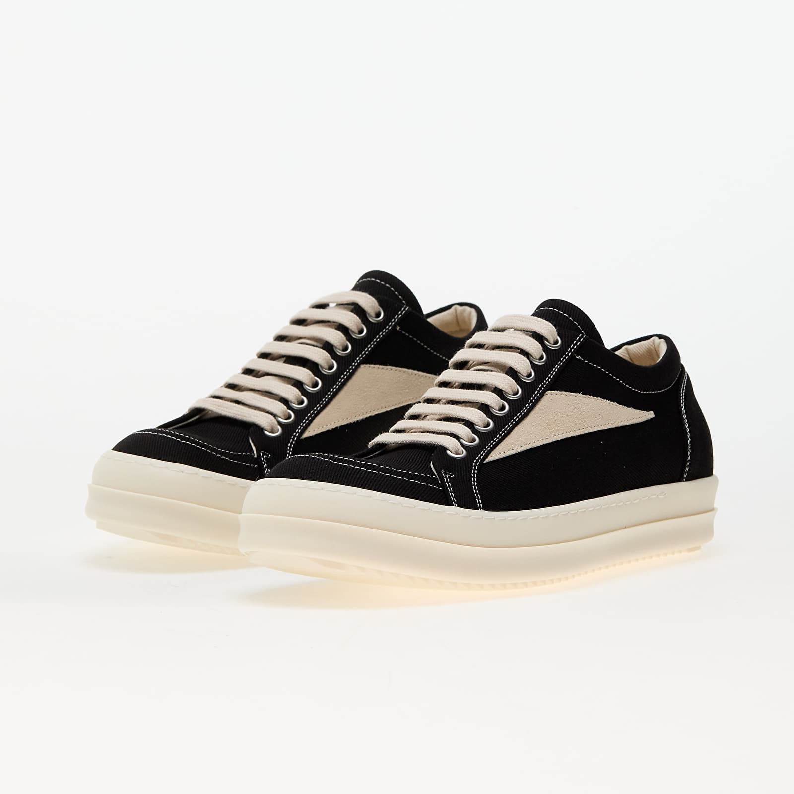Men's shoes Rick Owens DRKSHDW Denim Shoes Black/ Milk/ Milk