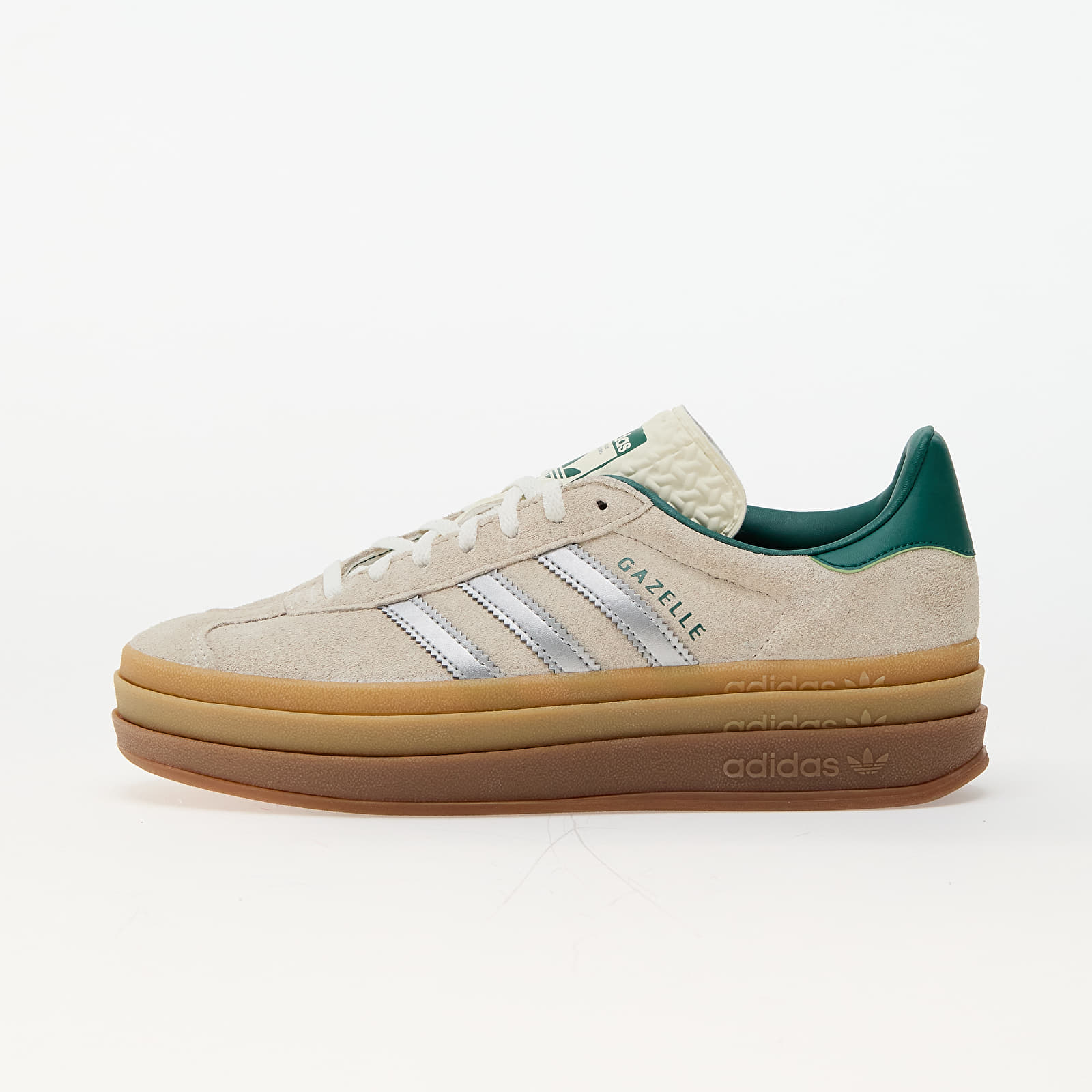 Women's shoes adidas Gazelle Bold W Off White/ Silver Metallic/ Collegiate Green