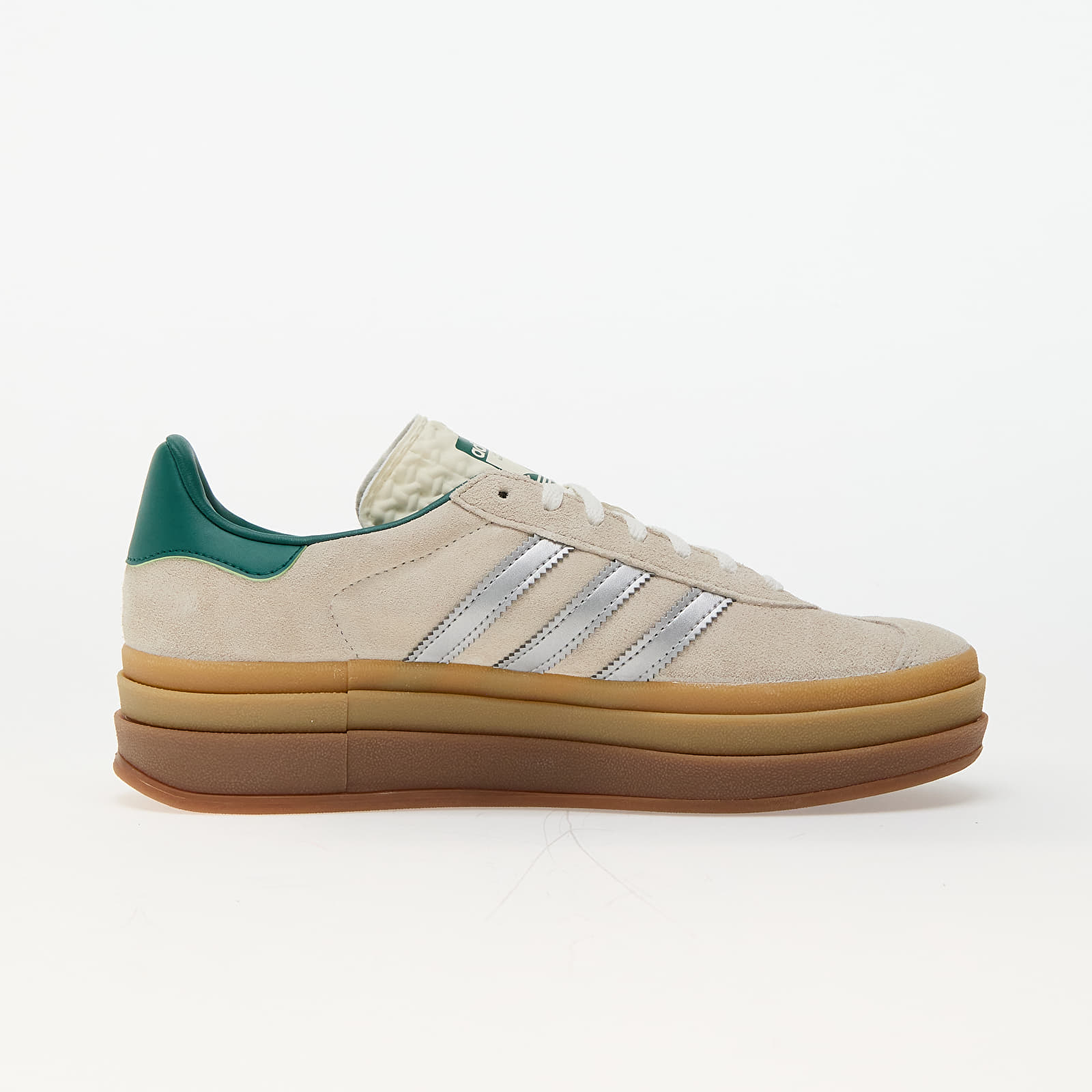 Încălțăminte și sneakerși pentru femei adidas Gazelle Bold W Off White/ Silver Metallic/ Collegiate Green