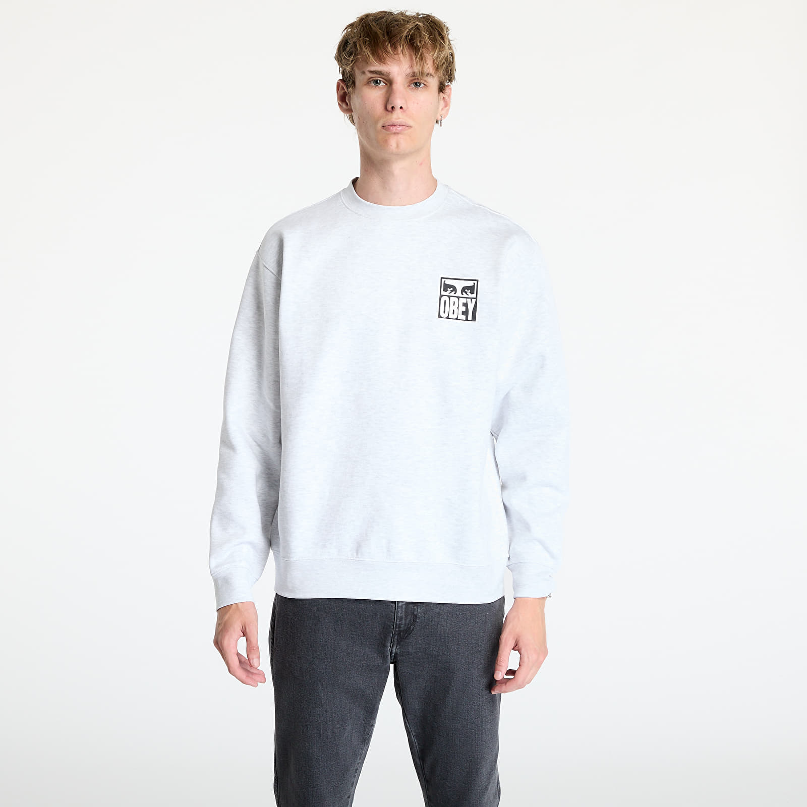 Men's hoodies OBEY Eyes Icon Crew Heather Grey