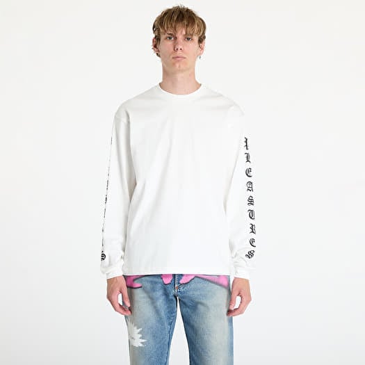 Тениска PLEASURES Oe Heavyweight Long Sleeve Tee White