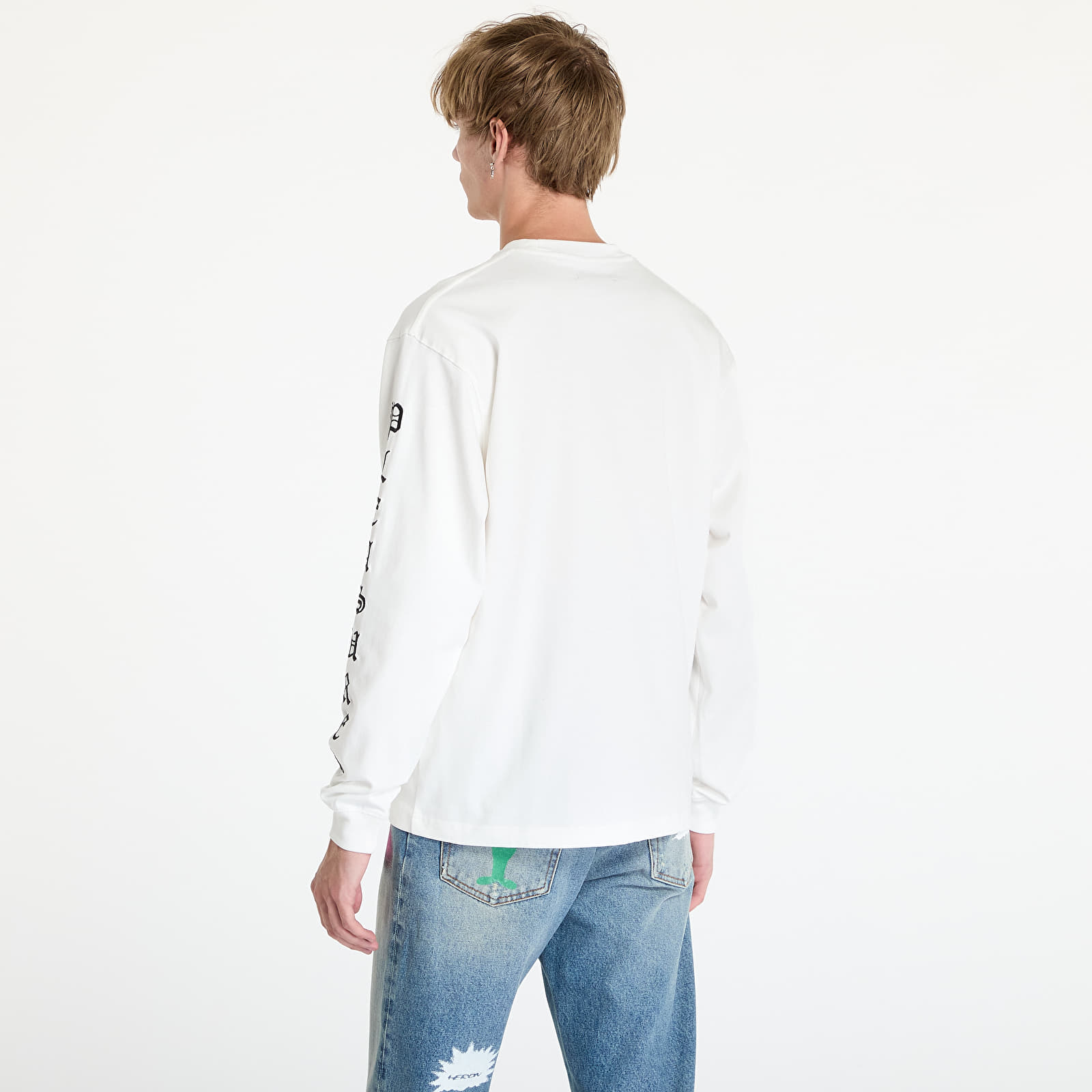 T-Shirts PLEASURES Oe Heavyweight Long Sleeve Tee White