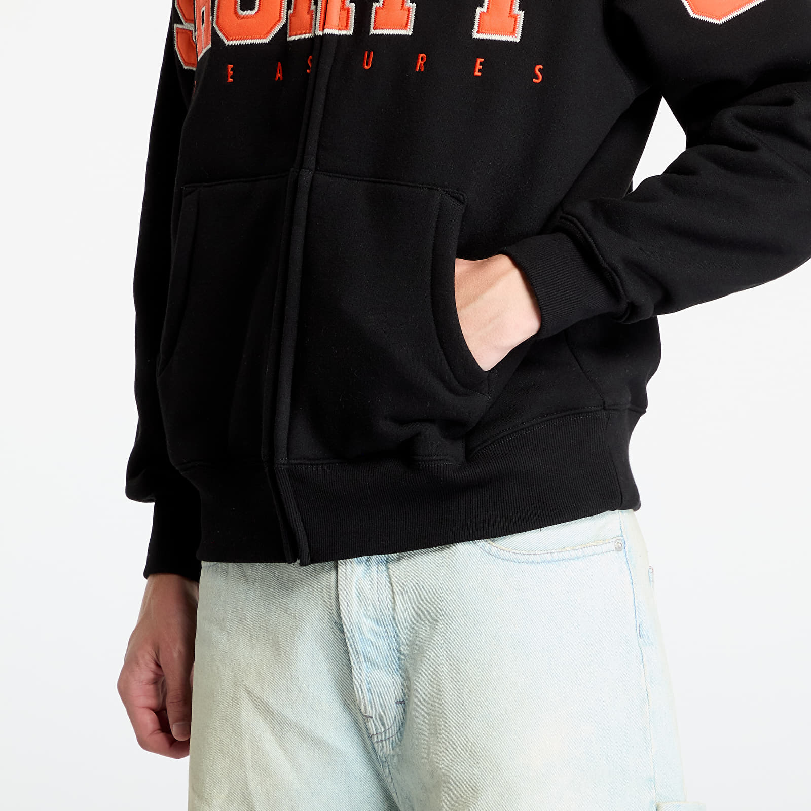 Sudaderas PLEASURES Wave Zip Hoodie Black