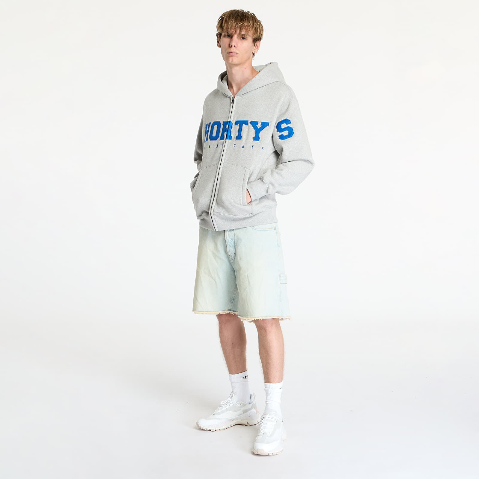 Hoodies and sweatshirts  PLEASURES Wave Zip Hoodie Heather Grey