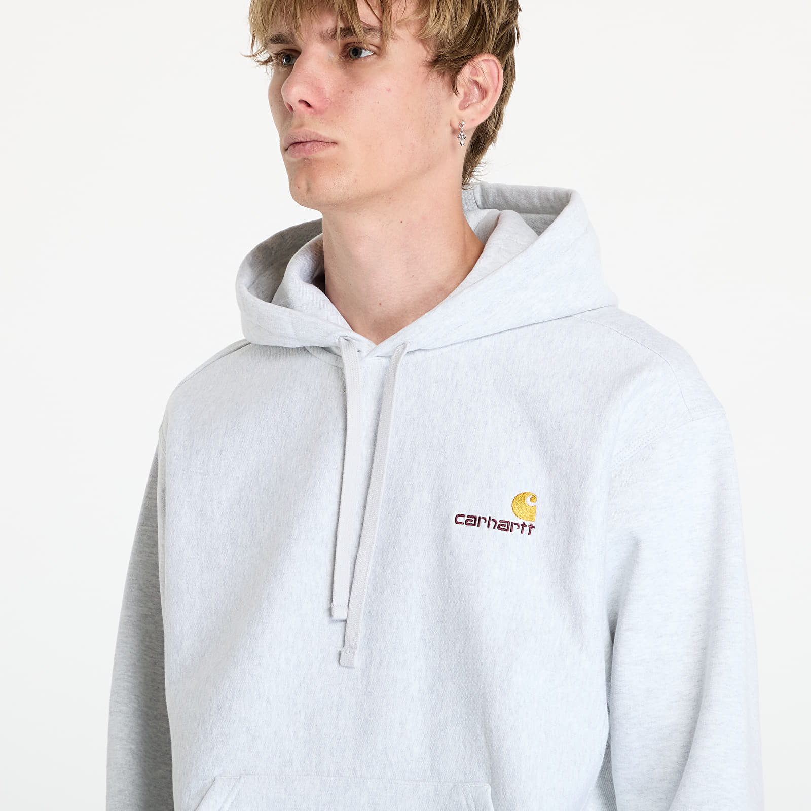 Sudaderas Carhartt WIP Hooded American Script Sweat Ash Heather