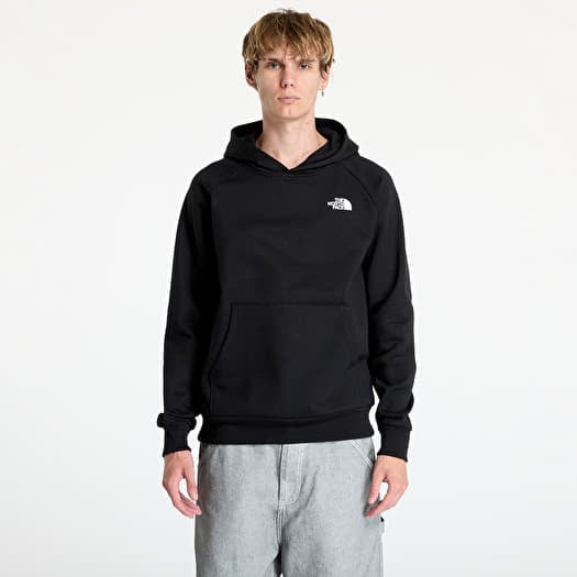 The north face raglan red box hoodie black hot sale