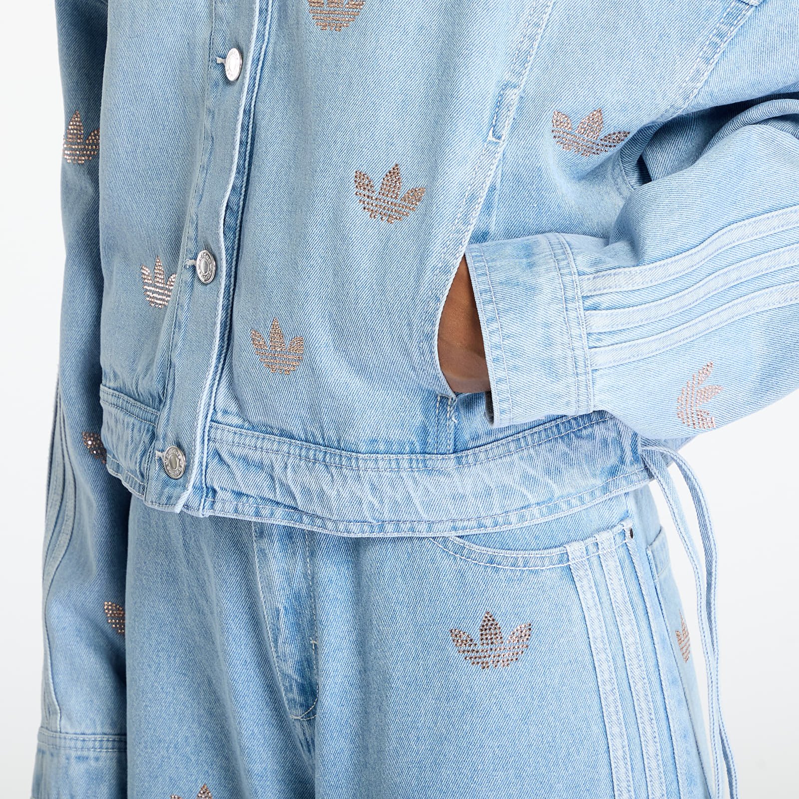 Giacche da donna adidas Denim Jacket Rhinestone Clear Blue
