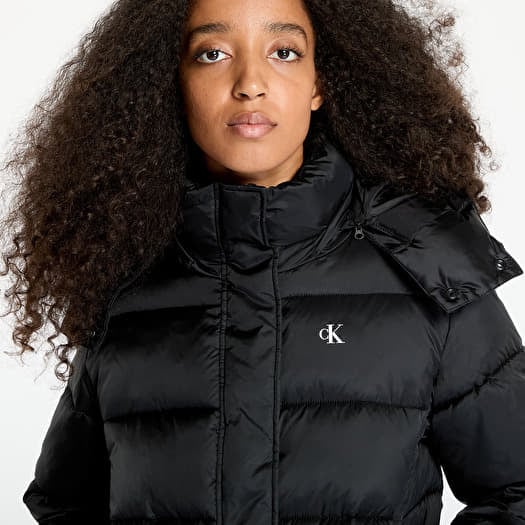 Women s jackets Calvin Klein Jeans Shiny Monologo Jacket Black Footshop