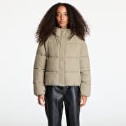 Calvin Klein Jeans Logo Short Hooded Puffer Jacket Gray