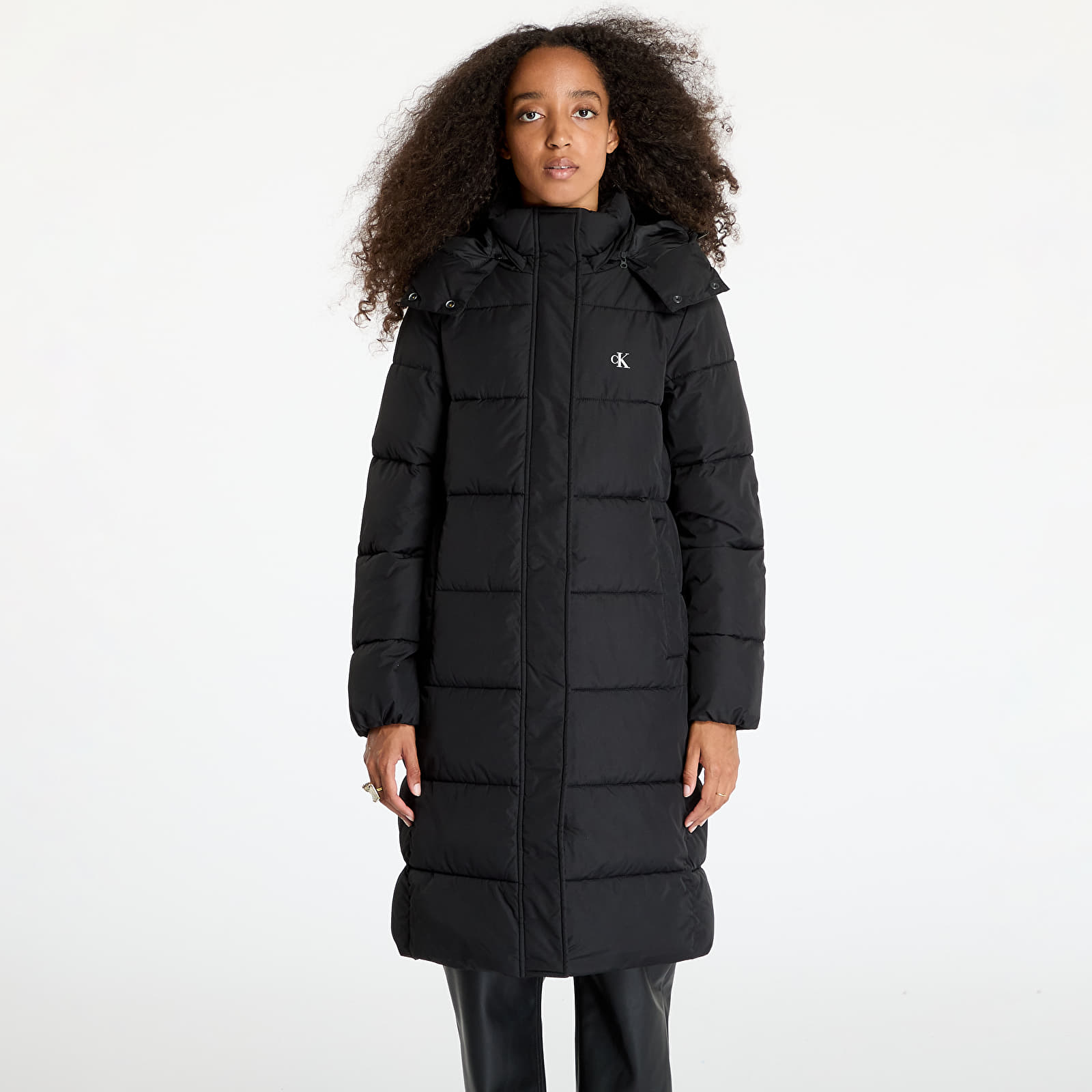 Dámské bundy Calvin Klein Jeans Monologo Non Down Jacket Black