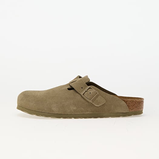 Birkenstock Boston Leather Velvet Faded Khaki