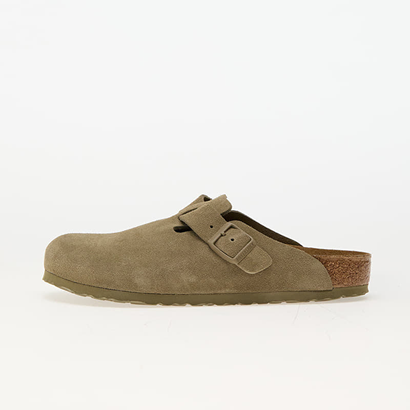 Birkenstock Boston Leather Velvet Faded Khaki