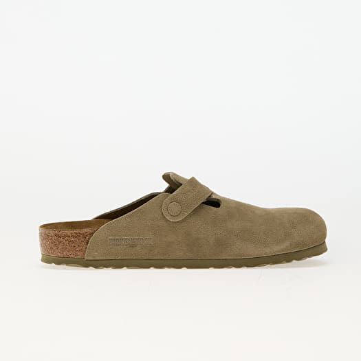Birkenstock Boston Leather Velvet Faded Khaki | Footshop
