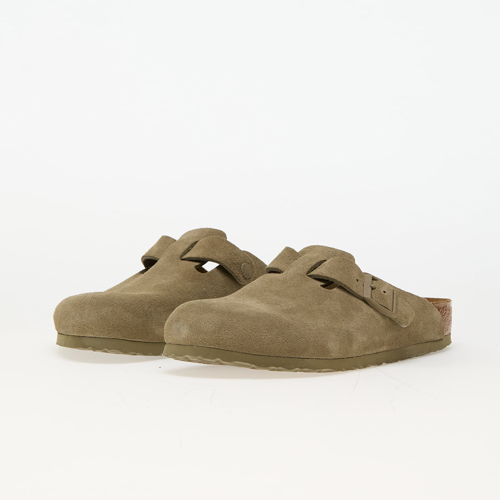 Buty męskie Birkenstock Boston Leather Velvet Faded Khaki