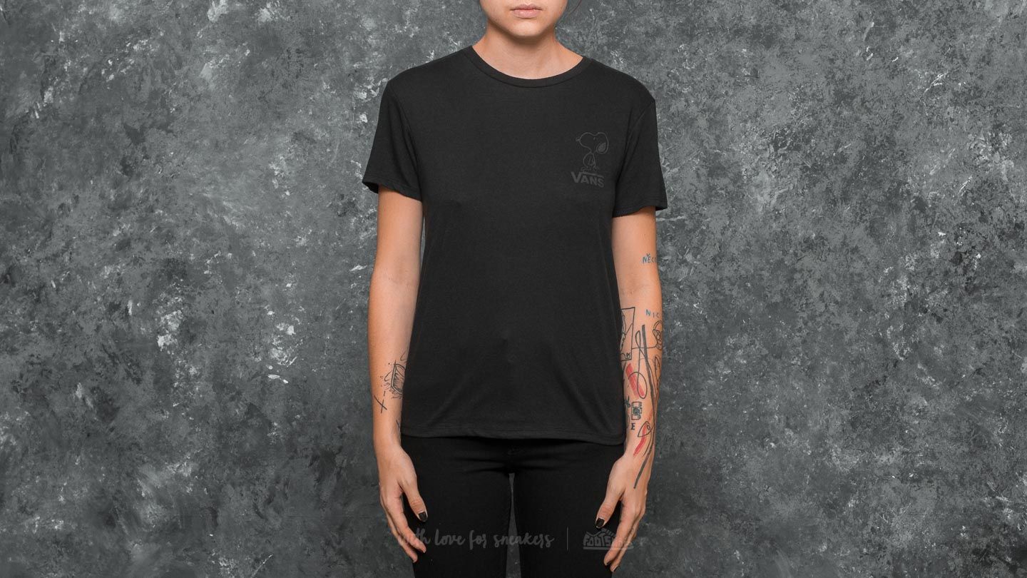 T-shirts Vans x Peanuts Tonal Boyfriend Tee Black