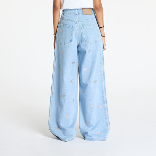 Women's trousers adidas Denim Pant Rhinestone Clear Blue