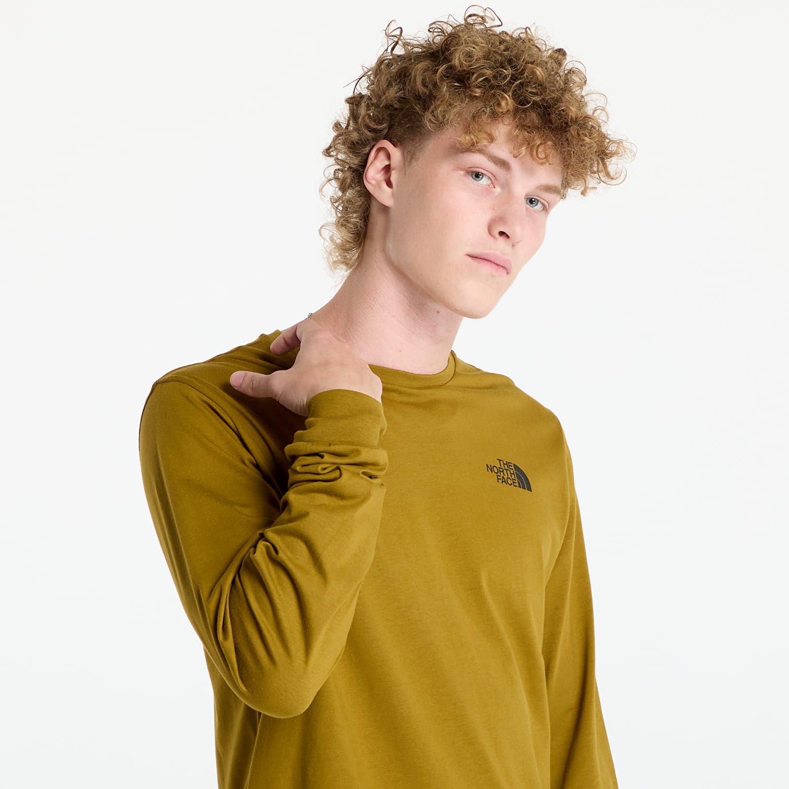 Férfi pólok The North Face M L/S Box Nse Tee Moss Green