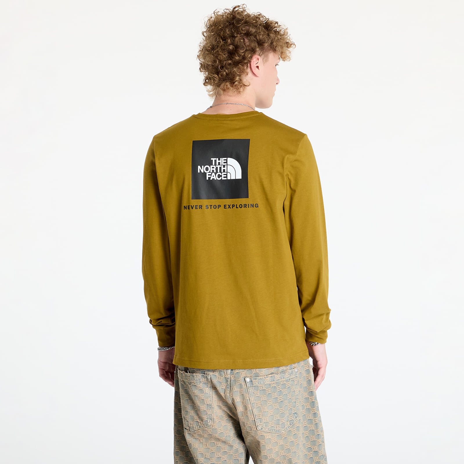 Férfi pólok The North Face M L/S Box Nse Tee Moss Green