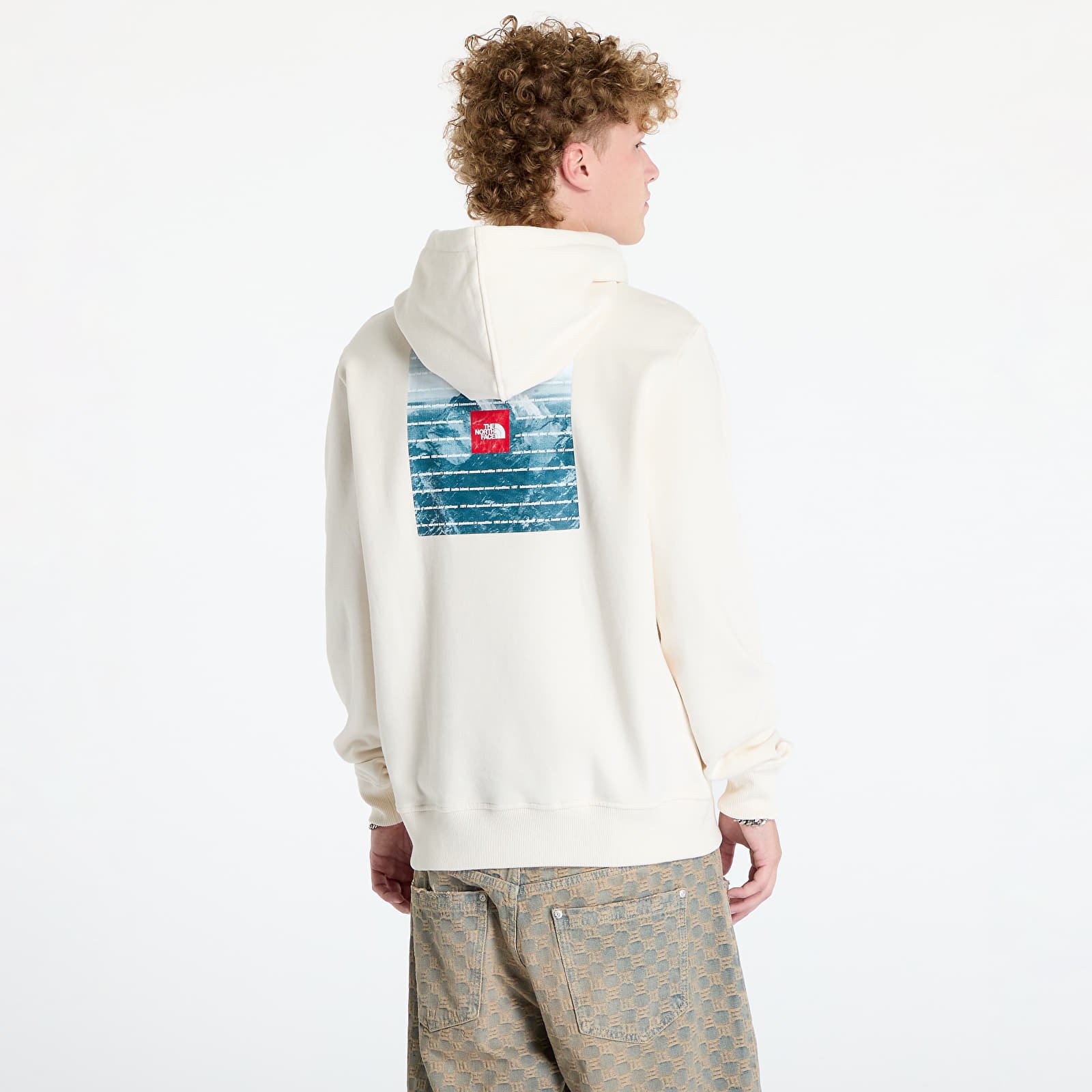 Felpe con cappuccio uomo The North Face Expedition System Graphic Hoodie White Dune