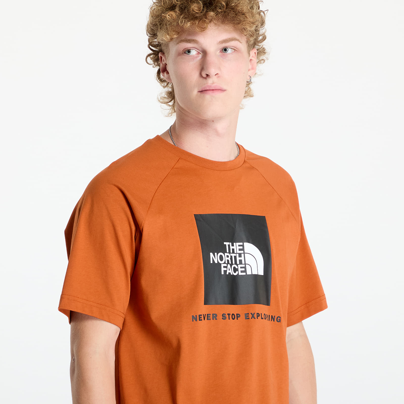 Men's T-shirts The North Face M S/S Raglan Redbox Tee Earthen Copper