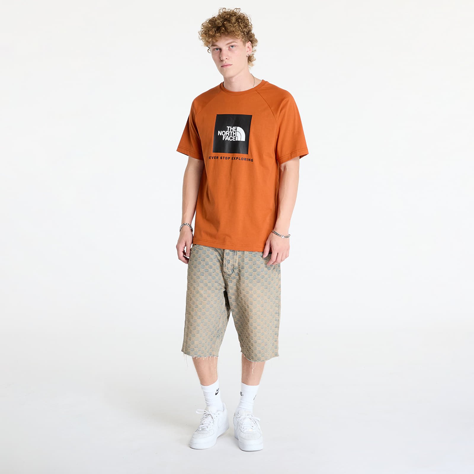 Men's T-shirts The North Face M S/S Raglan Redbox Tee Earthen Copper