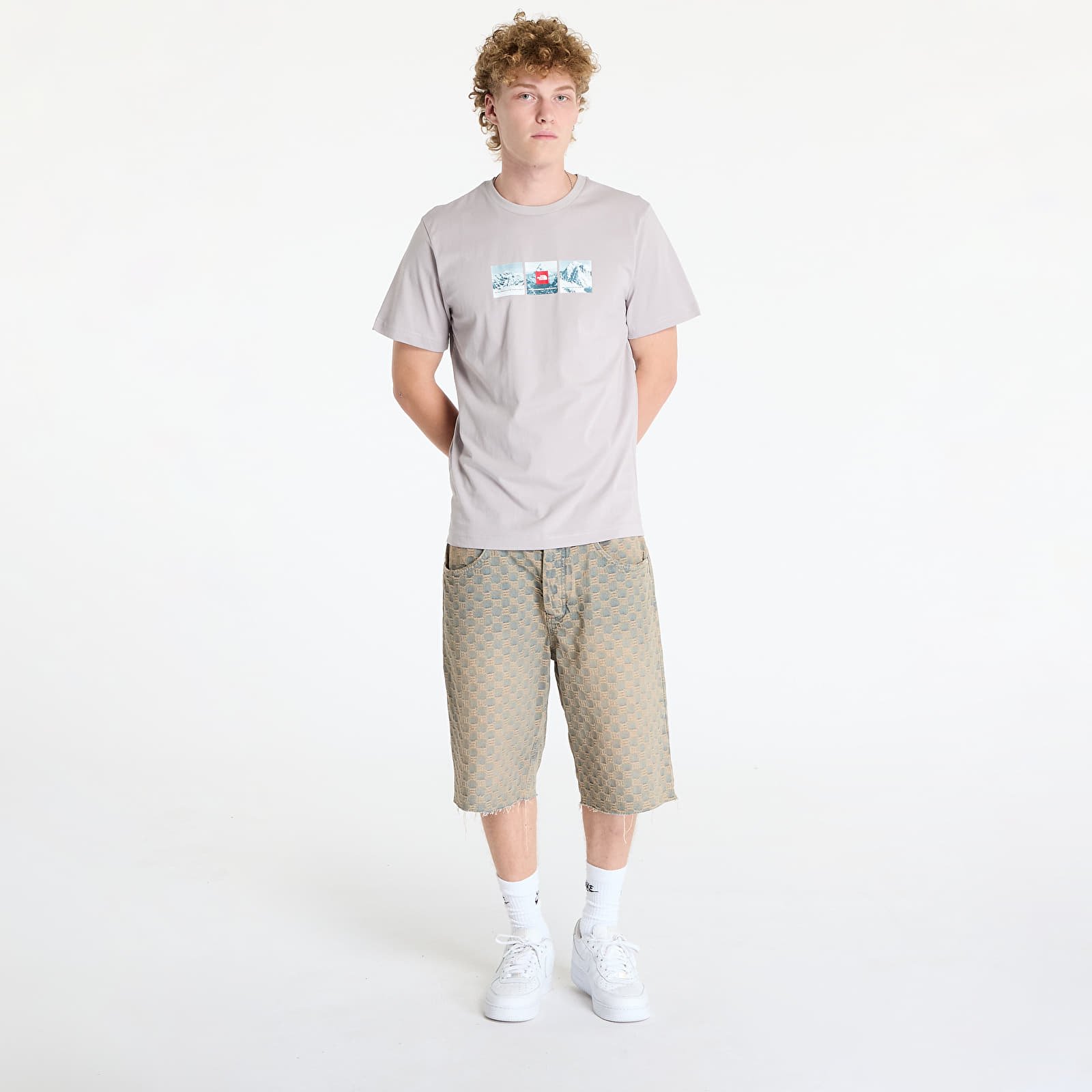Magliette da uomo The North Face M S/S Tee Expedition System Graphic Moonstone Grey