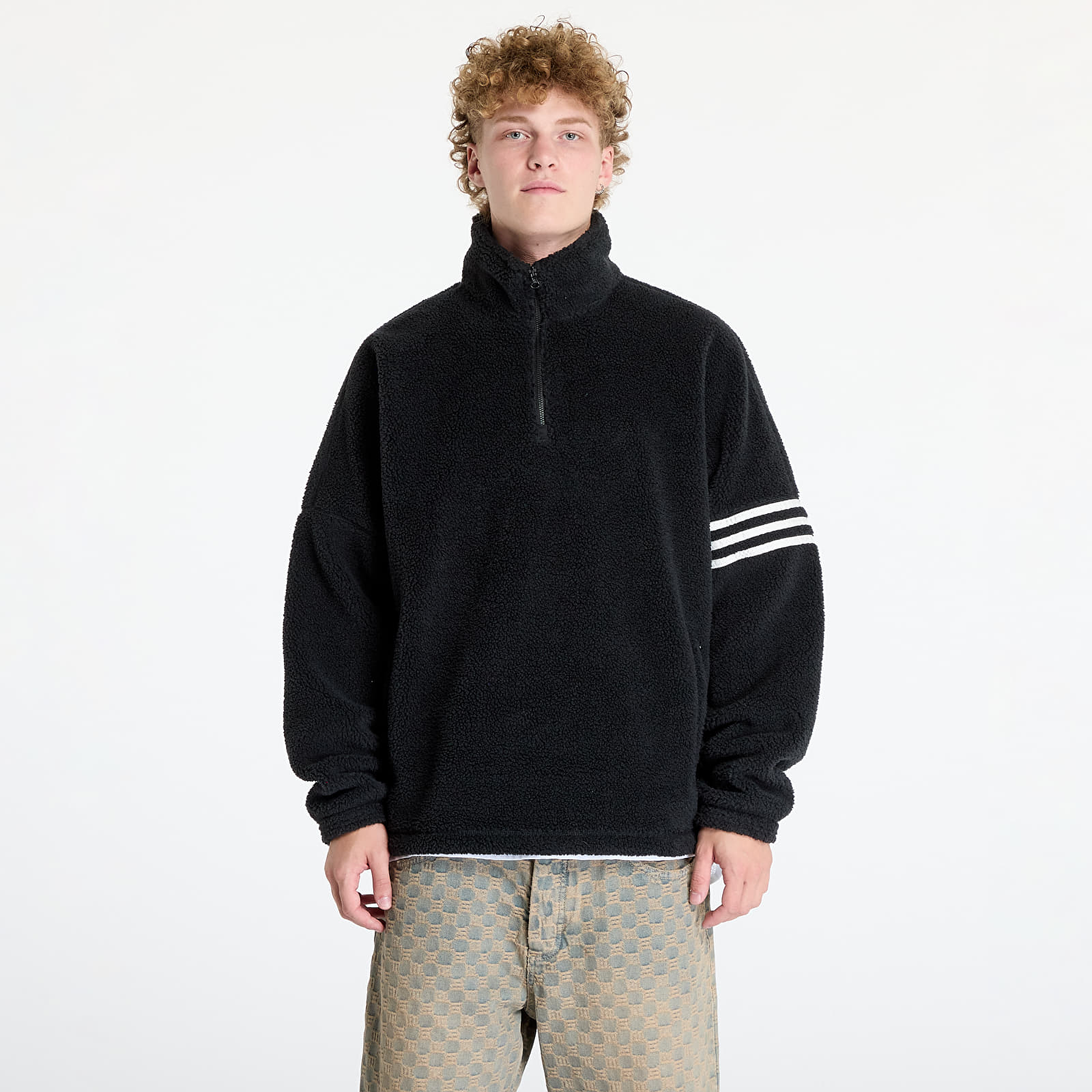 Kapucnis pulóverek és pulcsik adidas Neuclassic Polarfleece 1/2 Zip Sweatshirt Black