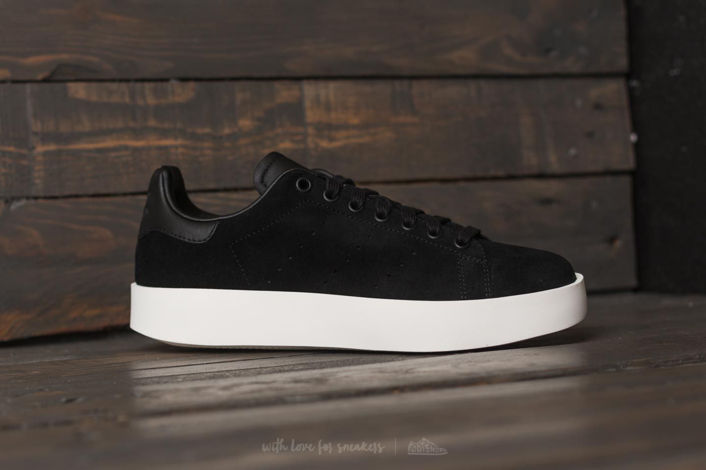 Adidas originals black nubuck stan smith bold sole trainers clearance