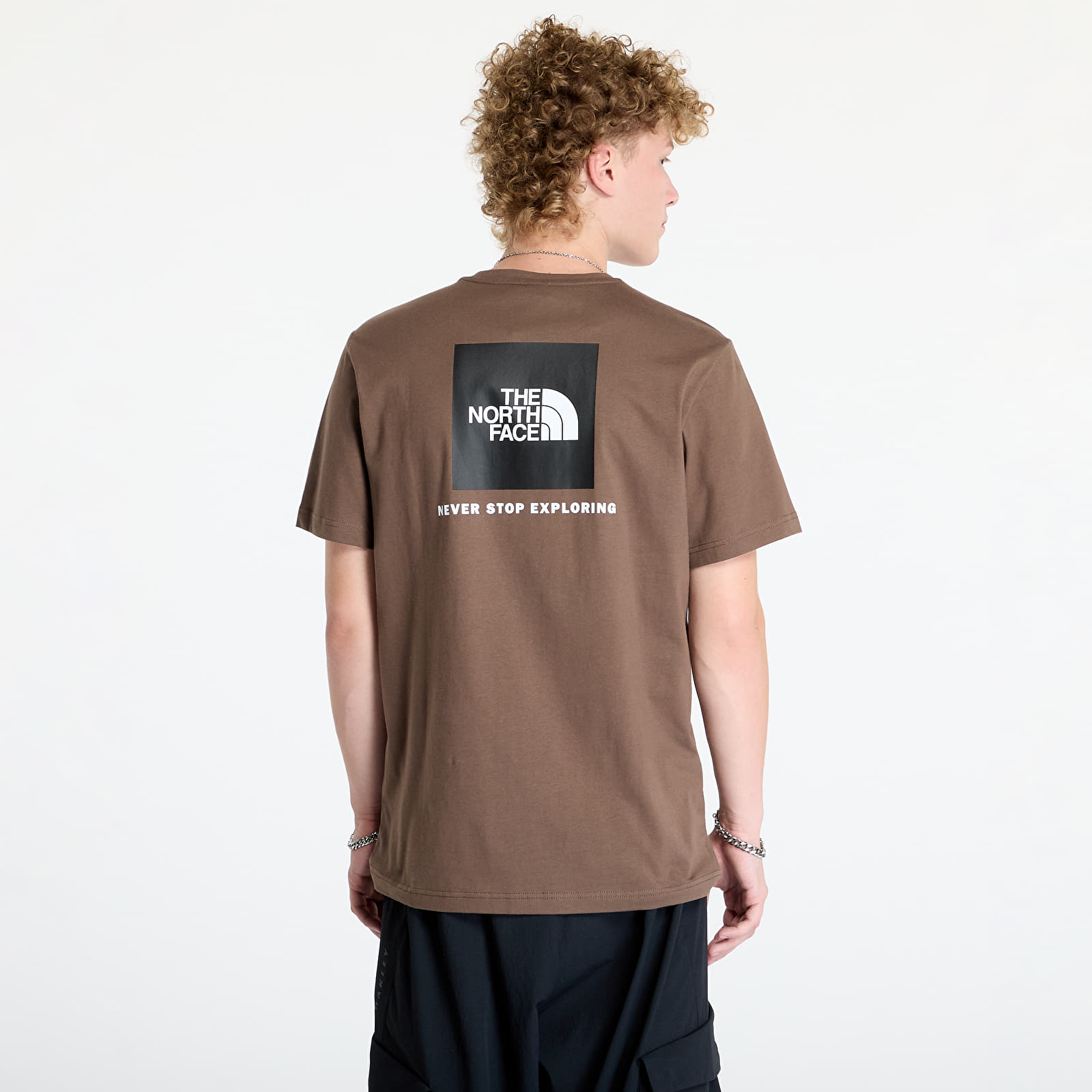 Moške majice  The North Face M S/S Box Nse Tee Smokey Brown/Tnf Black
