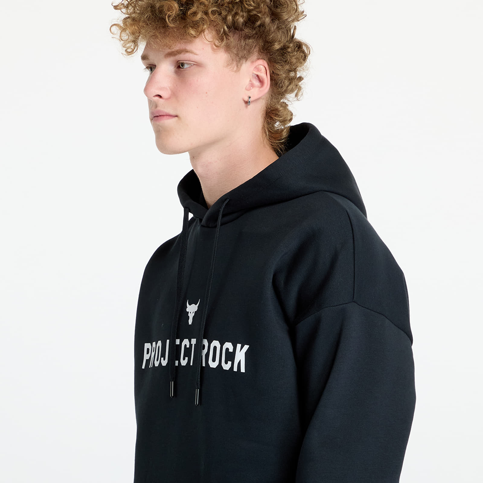 Pánské mikiny Under Armour Project Rock Icon Fleece Hoody Black