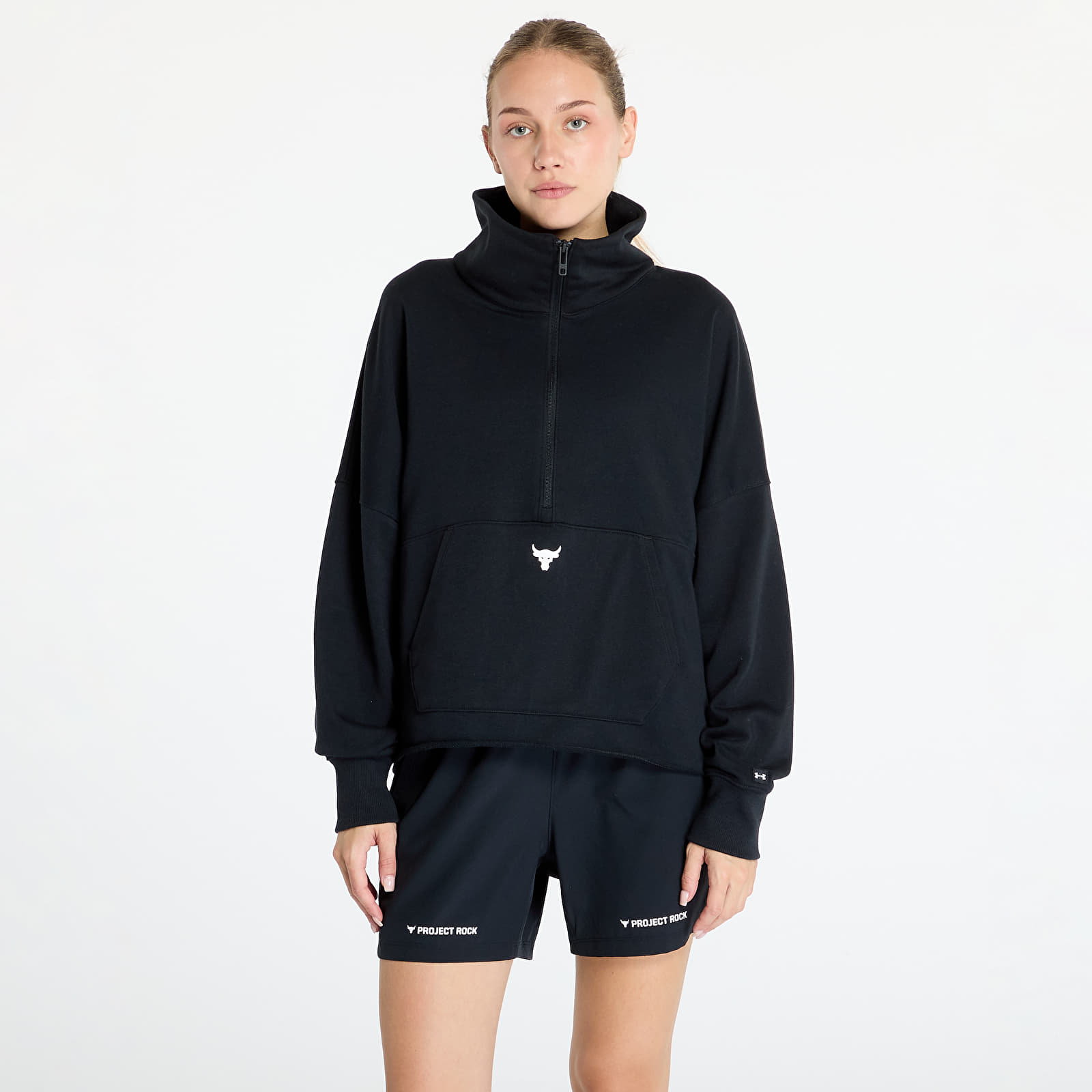 Dámské mikiny Under Armour Project Rock Half Zip Pullover Black