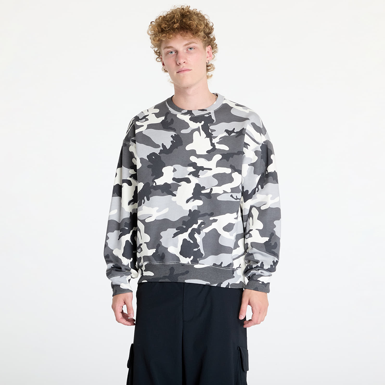 Sweats à capuche homme Nike M NRG Soloswoosh Crew Camo Grey Camo