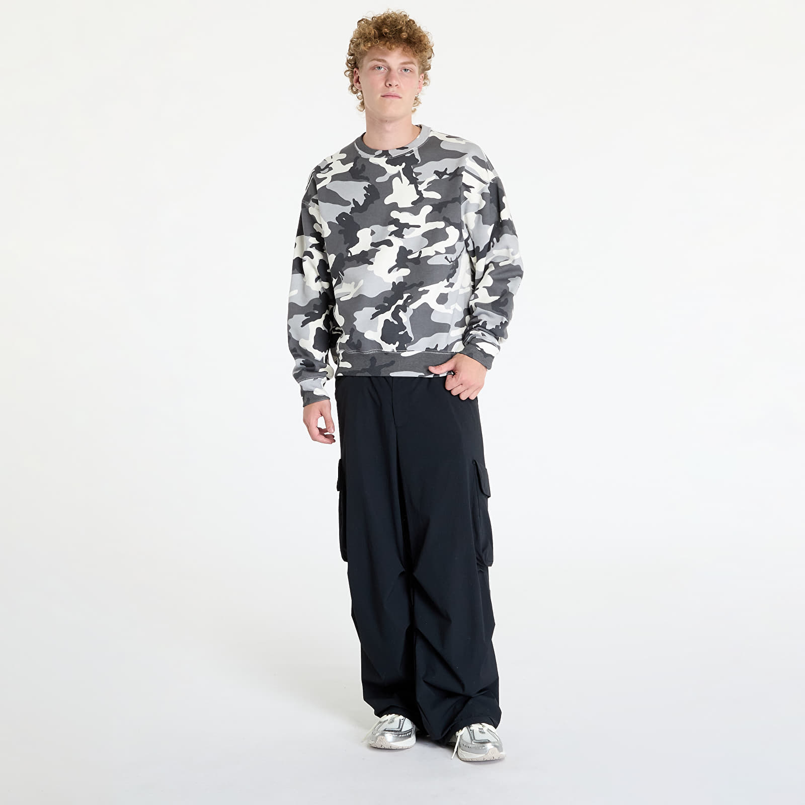Sweats à capuche homme Nike M NRG Soloswoosh Crew Camo Grey Camo