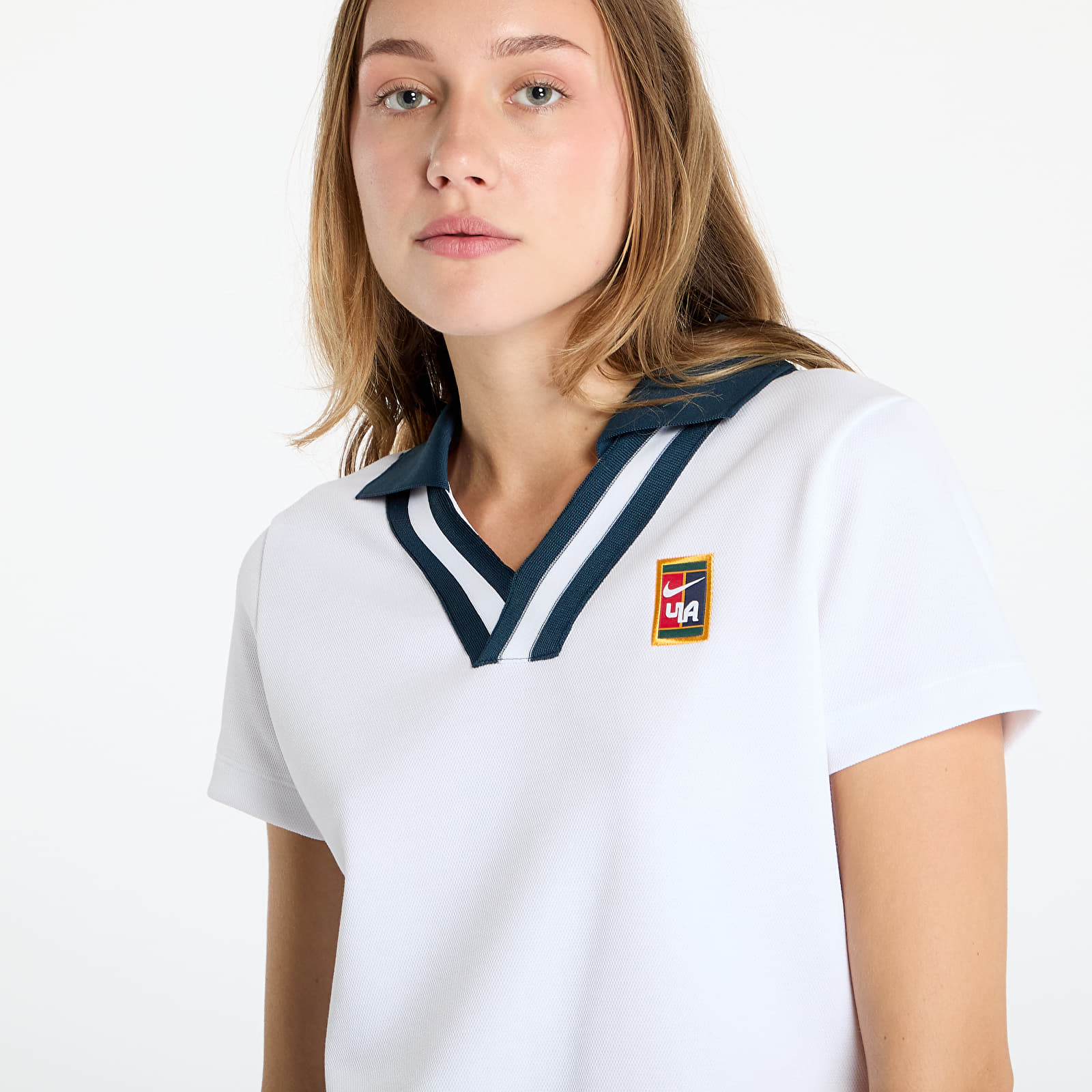 Dámská trička Nike x YOON Women's Short-Sleeve Polo White/ Armory Navy