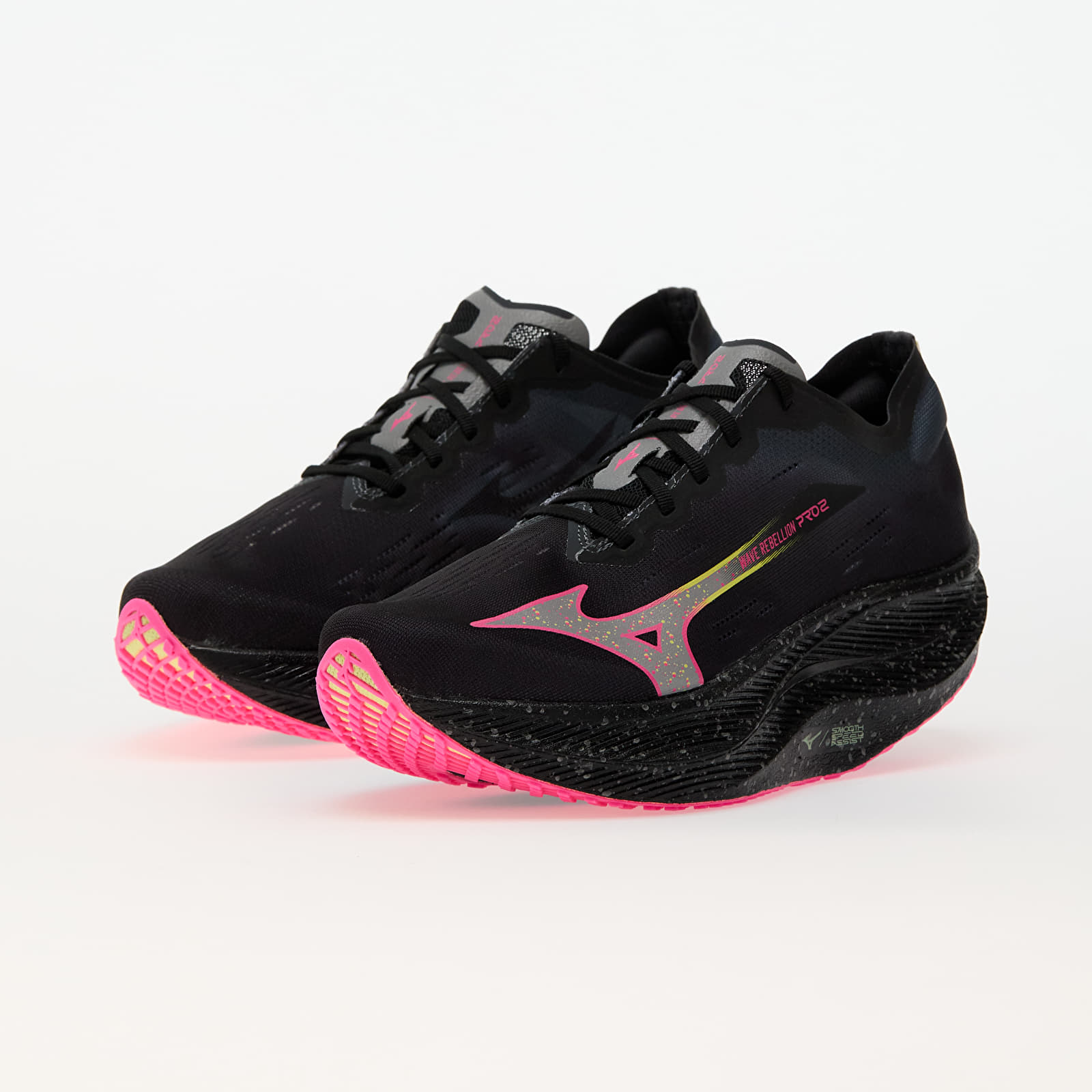 Herren Sneaker und Schuhe Mizuno Wave Rebellion Pro 2 Black/ Silver/ Pink Tetra