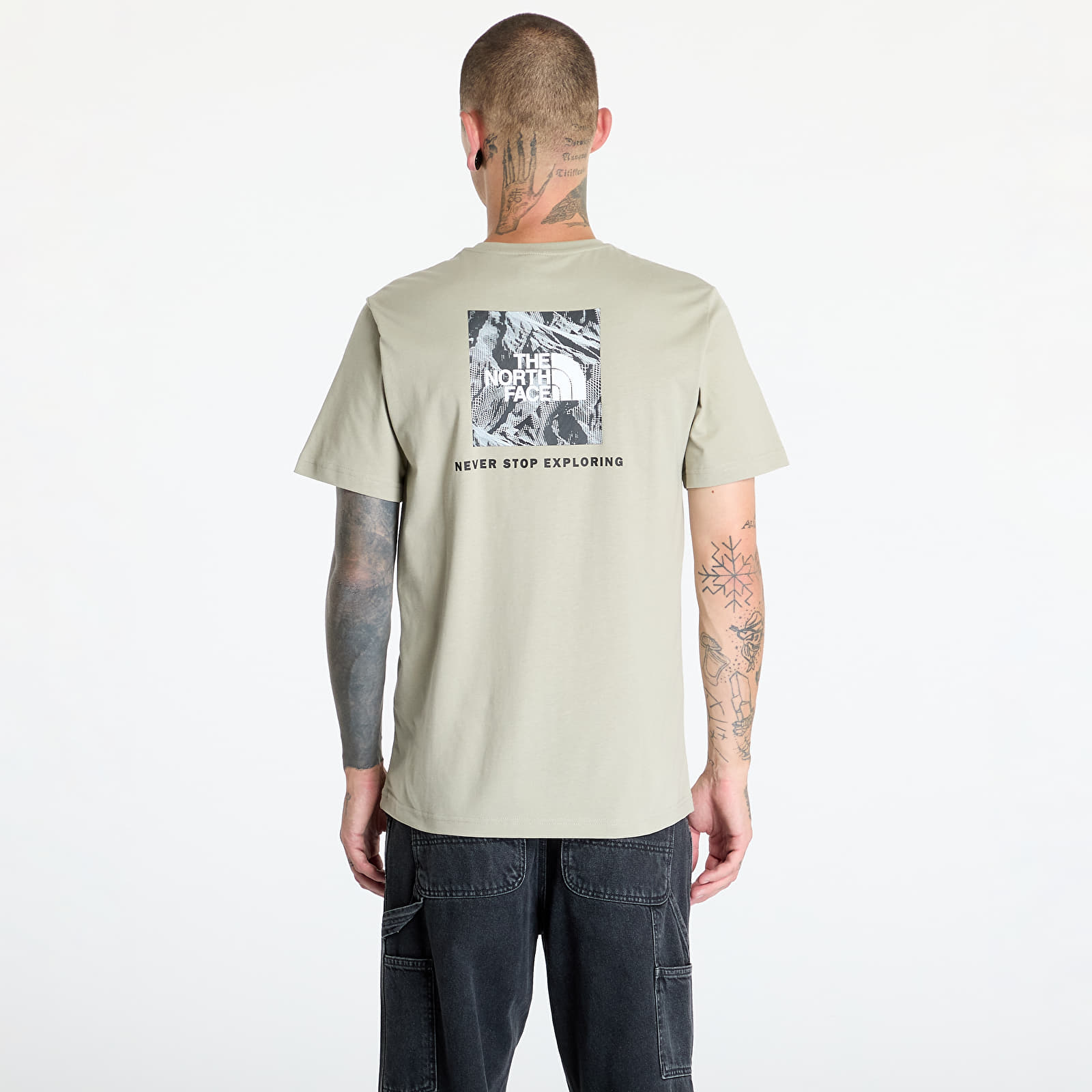 Moške majice  The North Face M S/S Redbox Tee Graphic Infill 2 Clay Grey/Tnf Black 3D