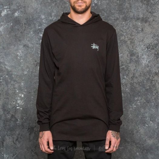 Stussy basic long discount sleeve hooded tee