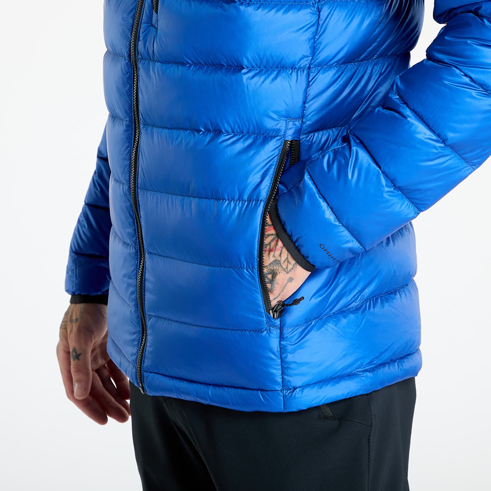 Pánské bundy Columbia Arctic Crest™ Down Hooded Jacket Mountain Blue