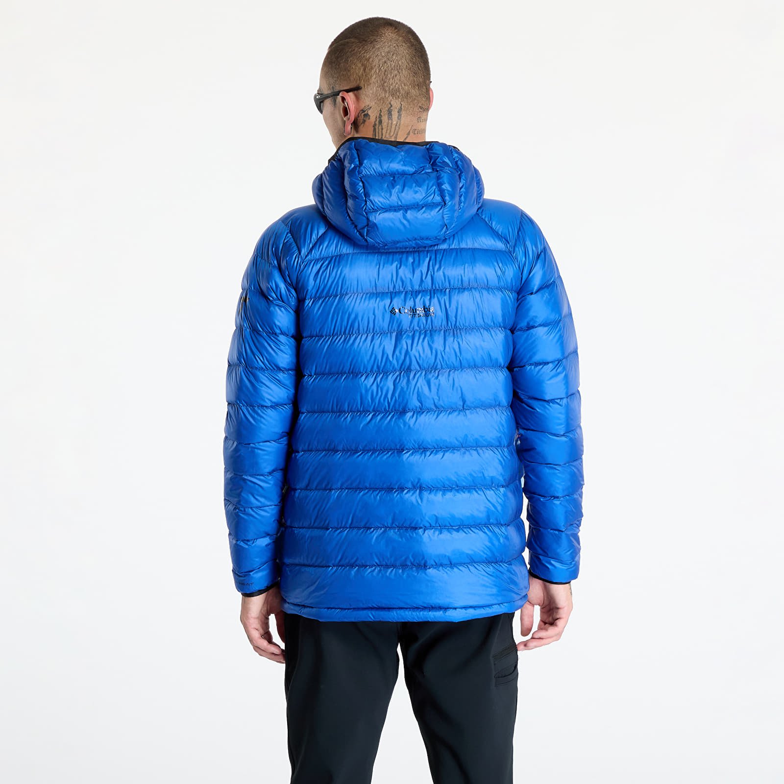 Pánské bundy Columbia Arctic Crest™ Down Hooded Jacket Mountain Blue