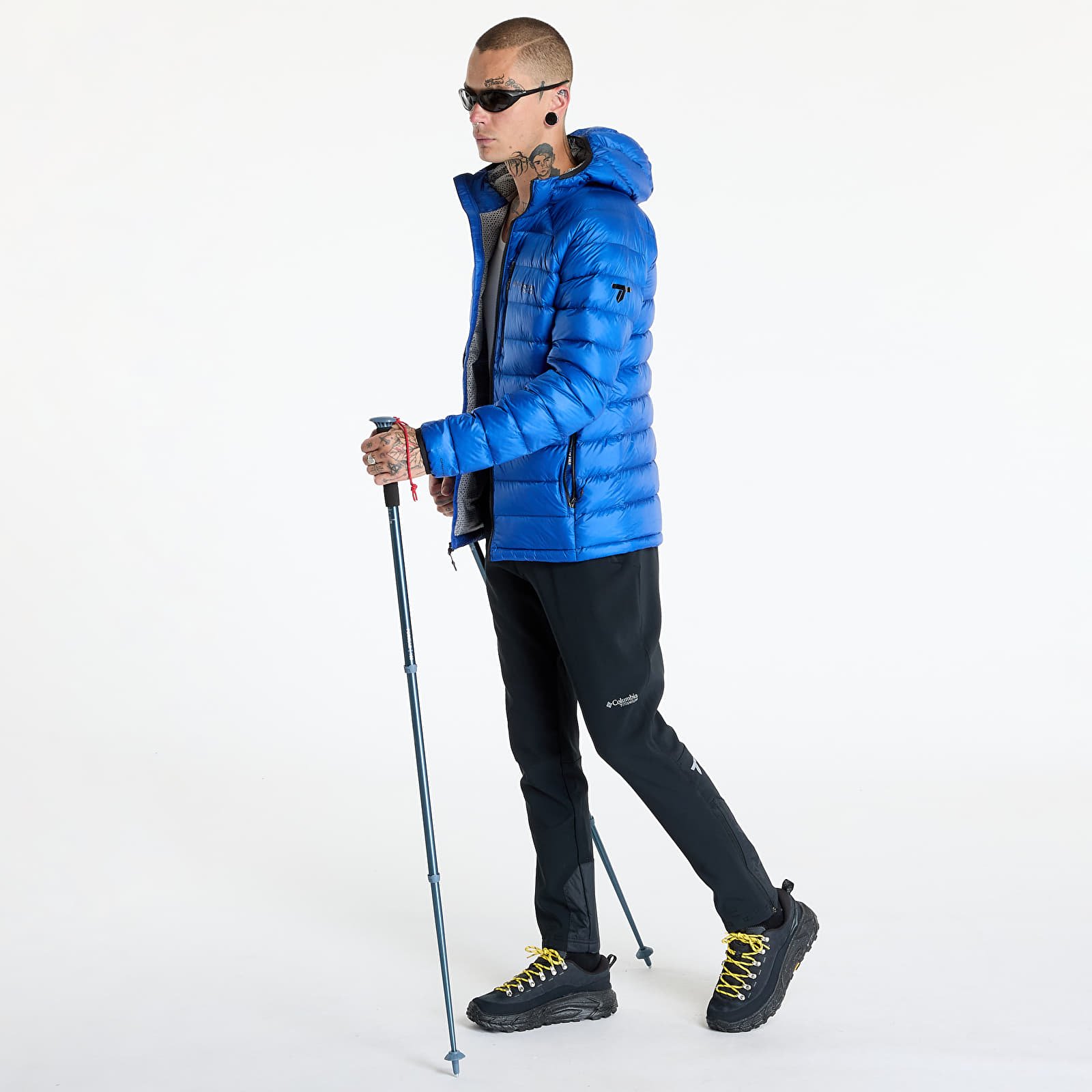 Pánské bundy Columbia Arctic Crest™ Down Hooded Jacket Mountain Blue