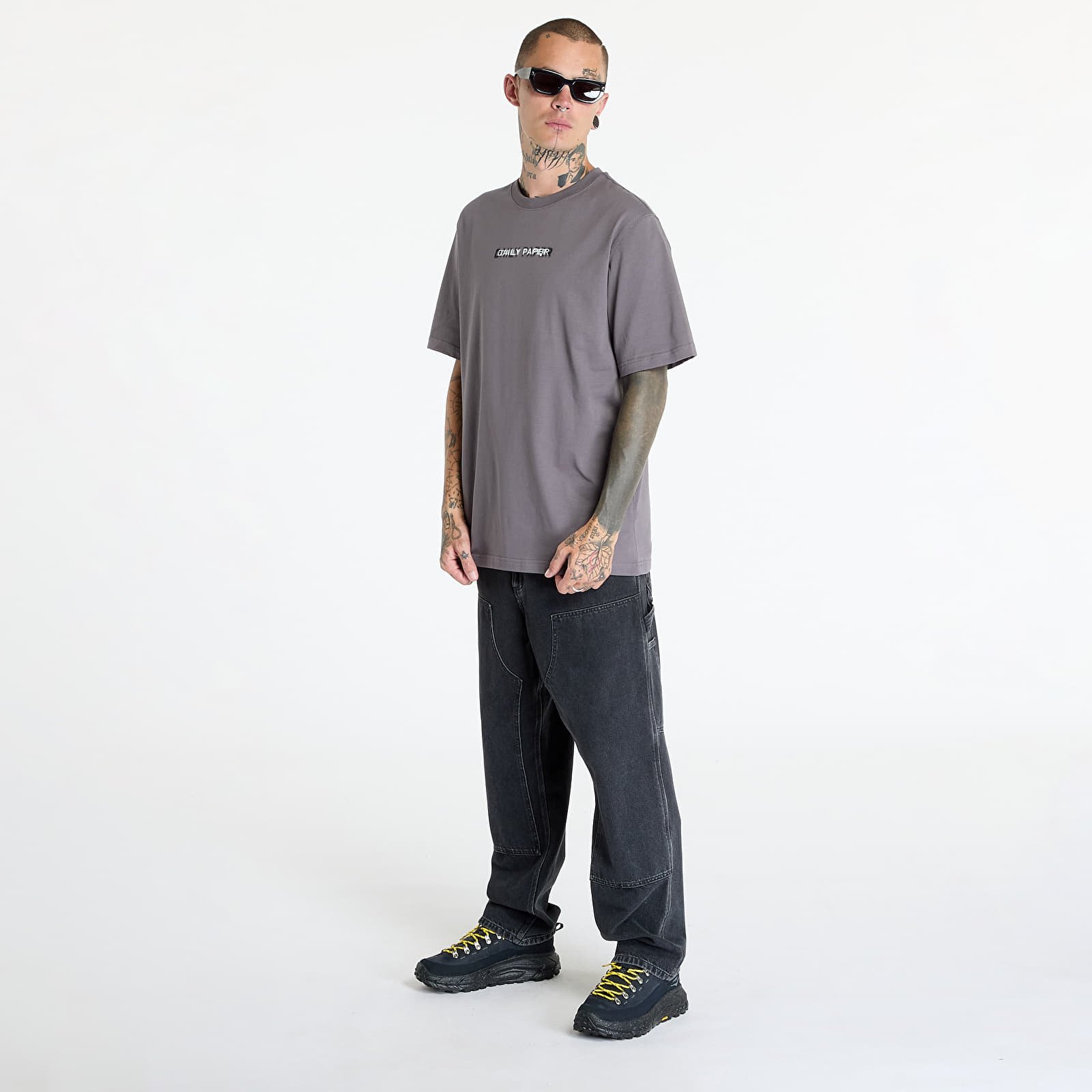 Men's T-shirts Daily Paper Click Boxy Ss T Shirt Rabbit Grey