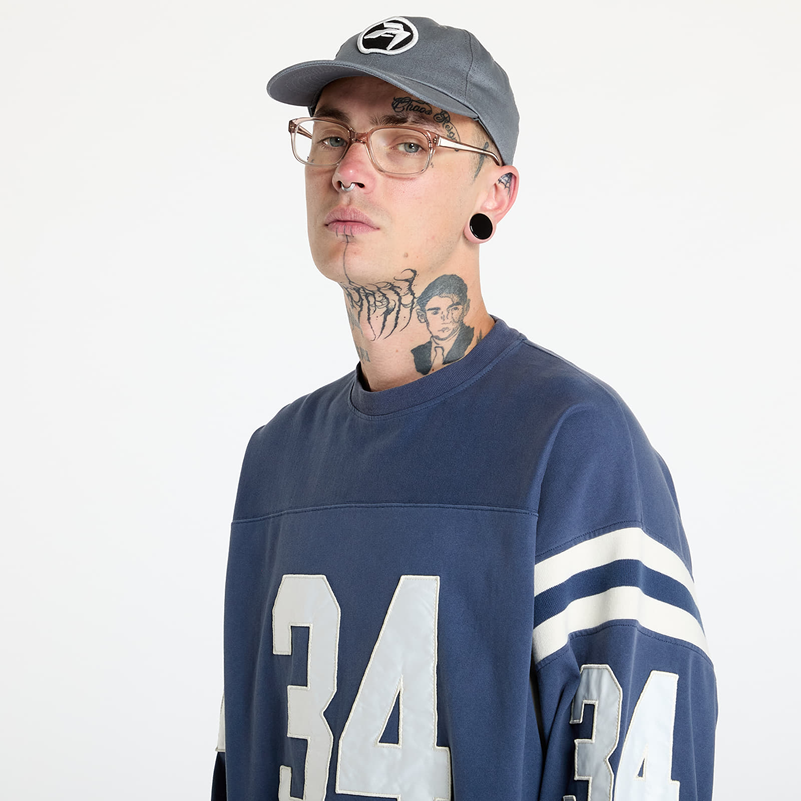 T-Shirts Ambush Football L-S T-Shirt UNISEX Insignia Blue/ Tofu